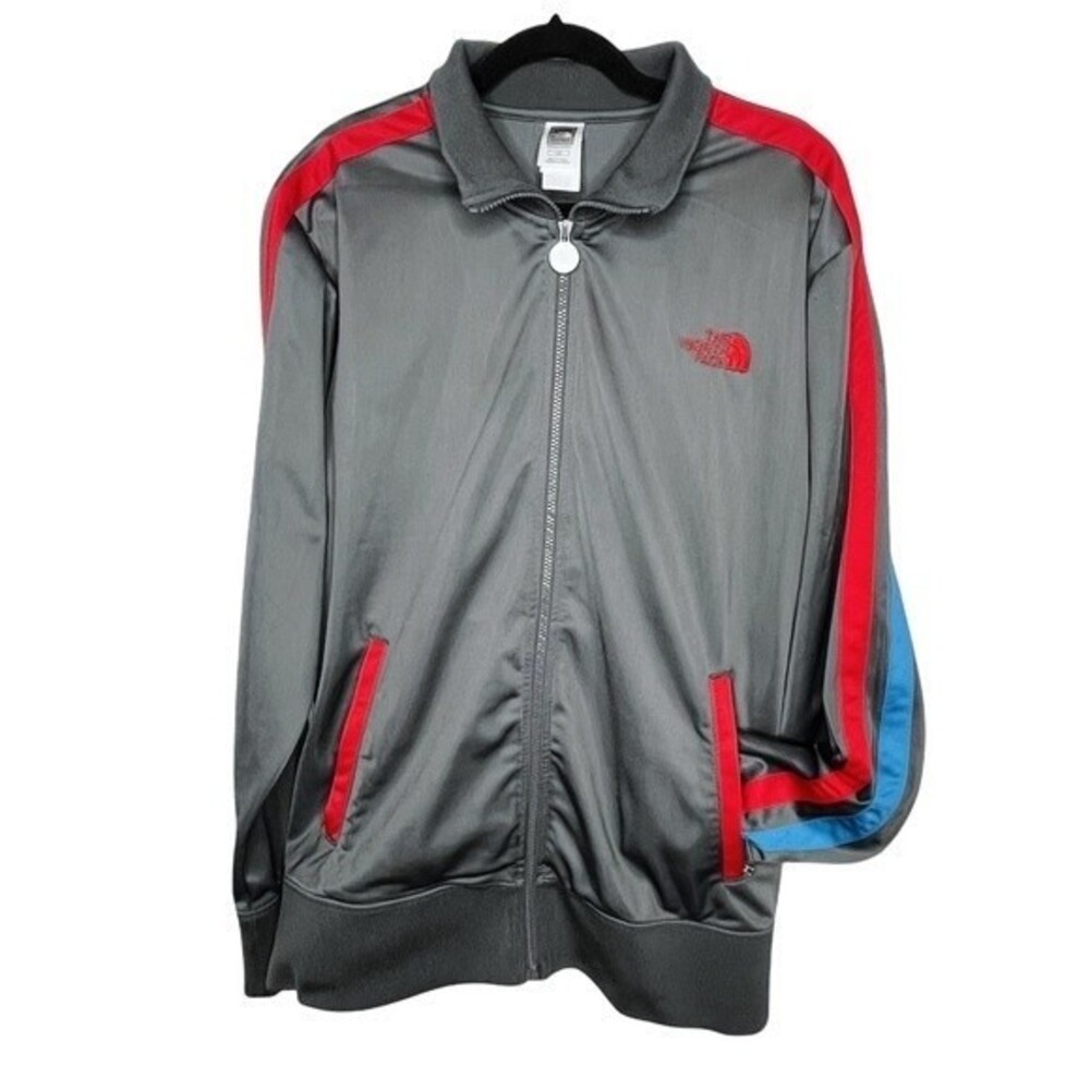 The North Face TNF Track Jacket sz L * 90s 00s Vintage Style Striped Sleeves